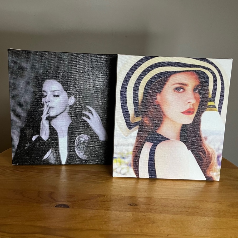 Lana Del Rey Printed Canvas Wall Art Portrait Set of 2